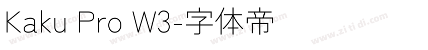 Kaku Pro W3字体转换 Kaku Pro W3字体转换